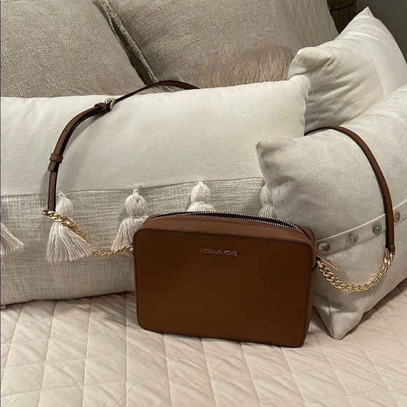 Michael Kors Brown Fabric Crossbody Bag